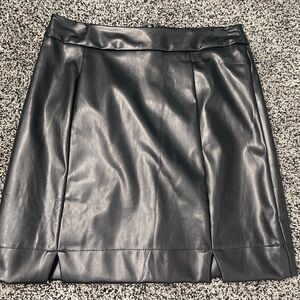 Black Faux Leather Skirt
